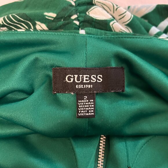 GUESS Women's V-Neck Full Front Zip Floral Printed Sheath Dress Size S - Picture 9 of 10